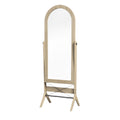 Scandinavian-Style Full-Length Floor Mirror with Wooden Frame