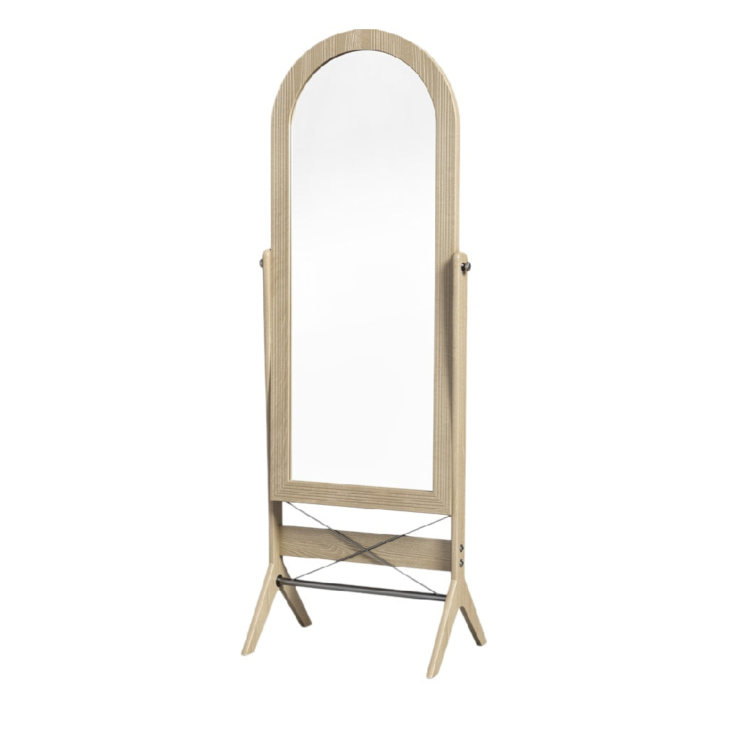 Scandinavian-Style Full-Length Floor Mirror with Wooden Frame